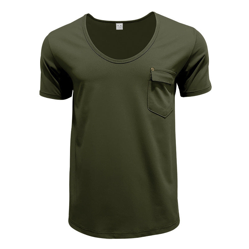 Herren T-Shirt mit praktischer Brusttasche und modernem V-Ausschnitt Echoarchiv