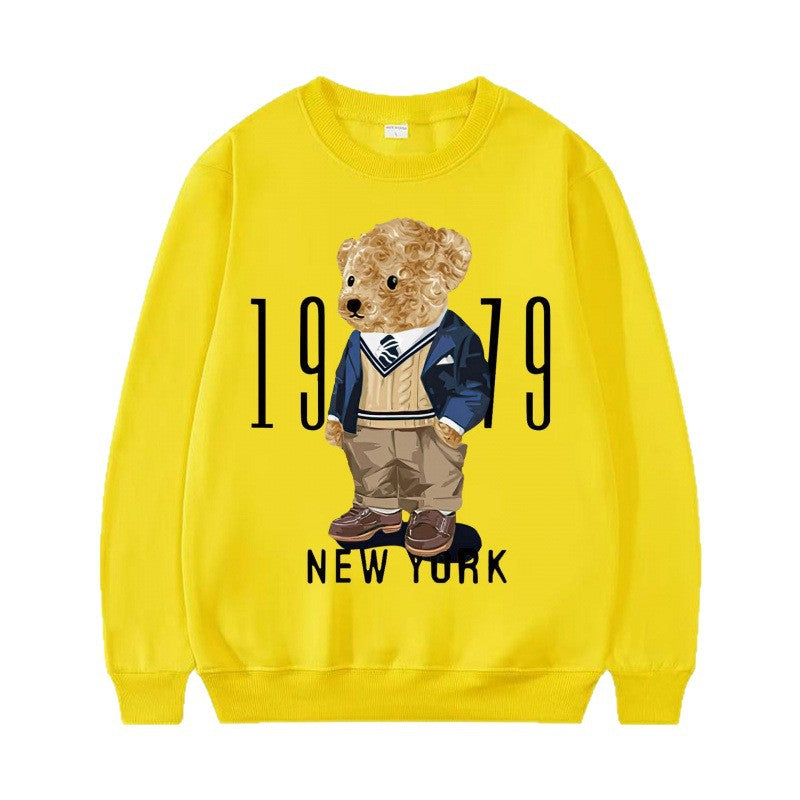 Damen Gemütlicher Sweatshirt mit Bärenmotiv Echoarchiv