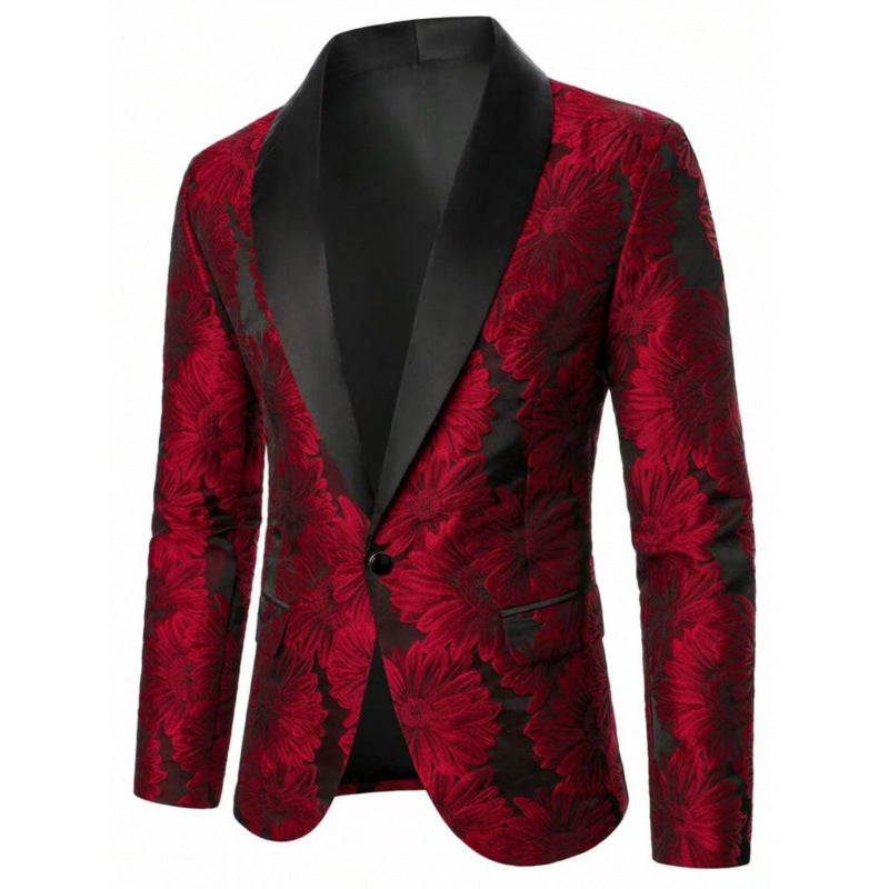 Herren Blumenmuster Smokingjacke Echoarchiv