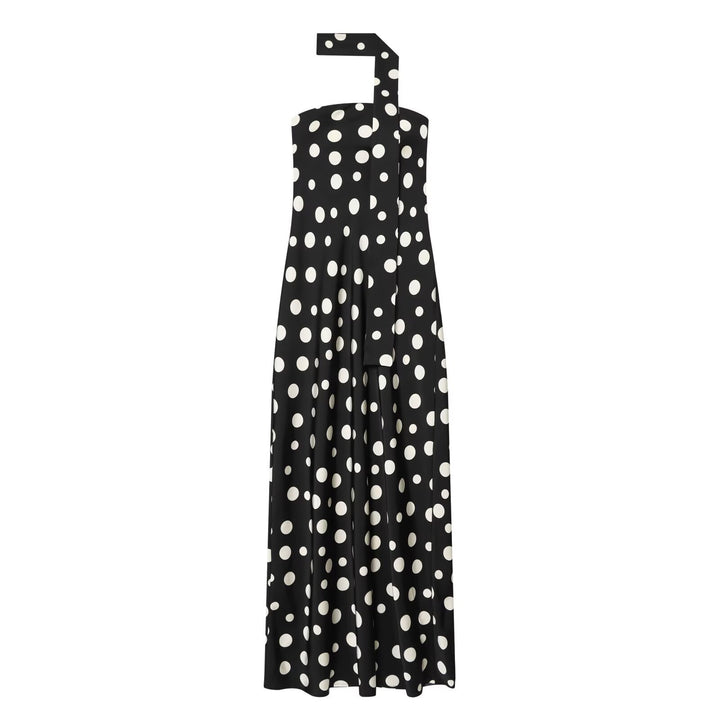 Damen Maxikleid mit asymmetrischem Träger und verspieltem Punktemuster Echo Archiv