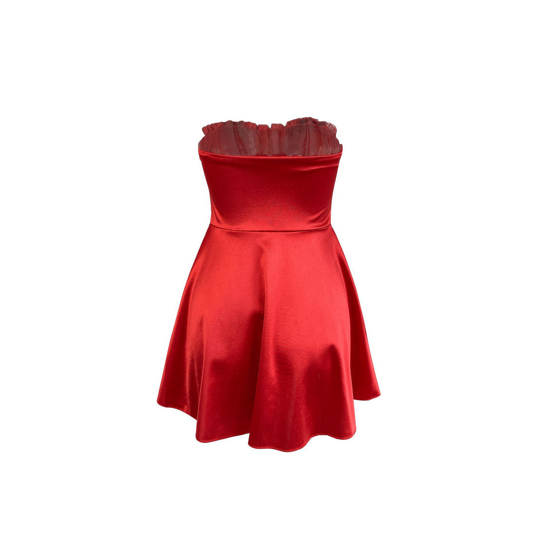 Damen trägerloses Minikleid mit Raffungen und figurschmeichelndem Schnitt Echo Archiv