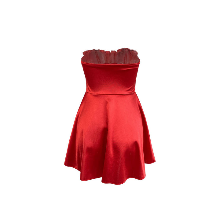 Damen trägerloses Minikleid mit Raffungen und figurschmeichelndem Schnitt Echo Archiv