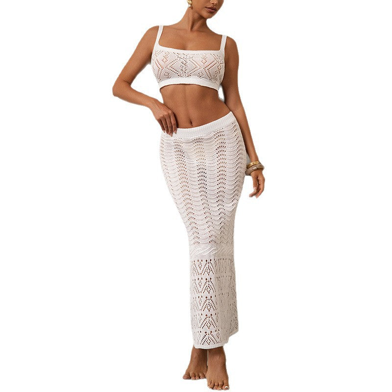 Damen Häkel-Bikini Set mit figurbetontem Oberteil und elastischem Rock Echo Archiv