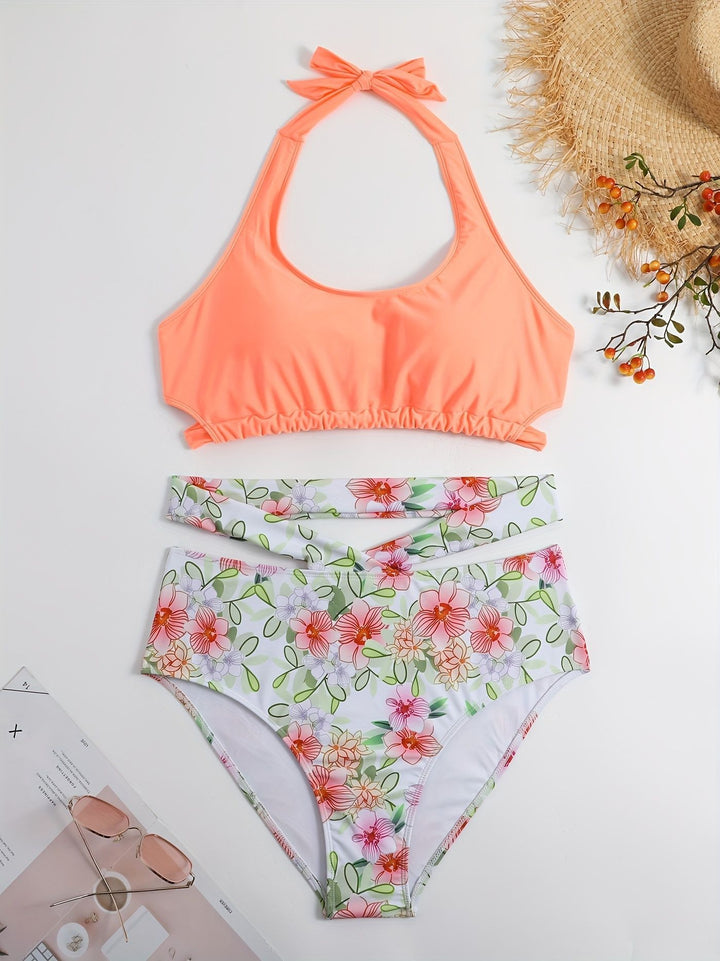 Damen Sportlich elegantes Bikini-Set mit floralem Design Echo Archiv