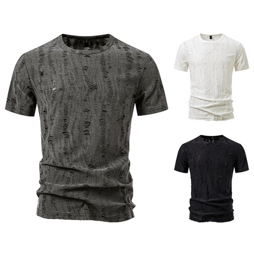 Herren lässiges T-Shirt mit strukturiertem Design und Rundhalsausschnitt Echoarchiv