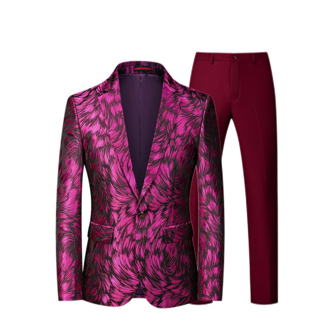 Herren Jacquard-Sakko mit Slim-Fit Anzughose Echo Archiv