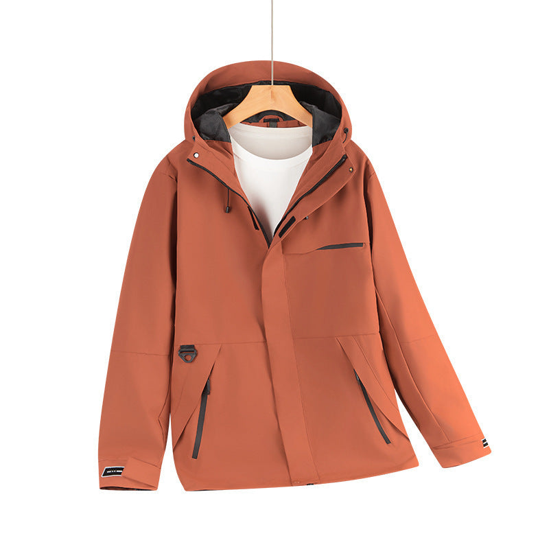Herren Wasserabweisende Softshell-Kapuzenjacke mit verdeckten Reißverschlüssen und urbanem Schnitt Echo Archiv