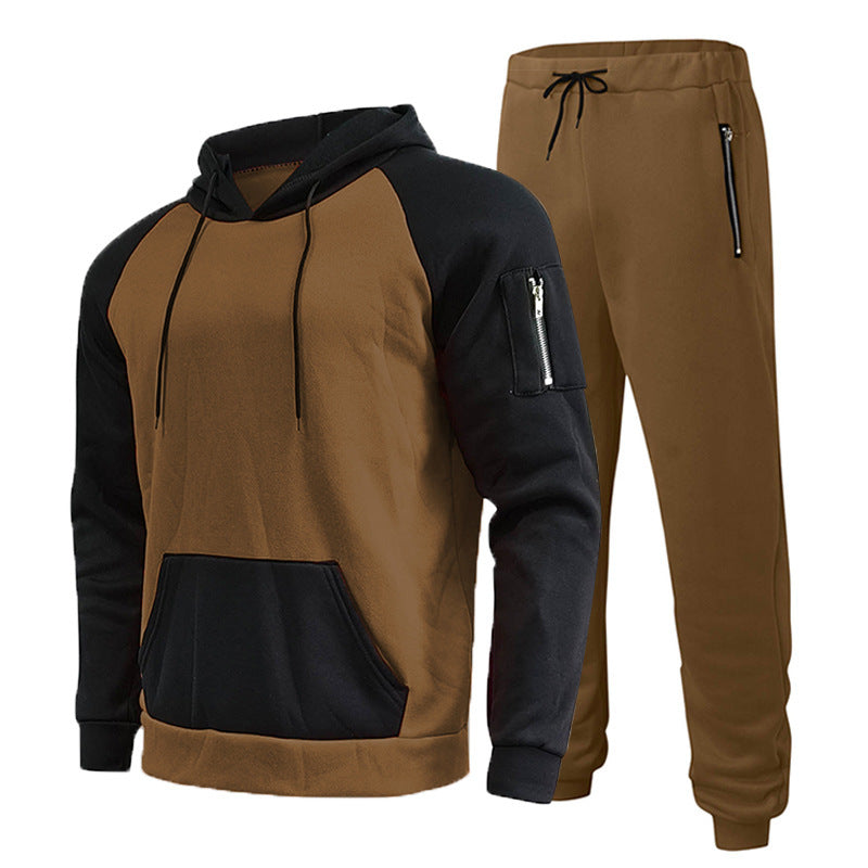 Herren Sportliches Kapuzenpullover- und Jogginghosen-Set mit funktionalen Seitentaschen Echoarchiv