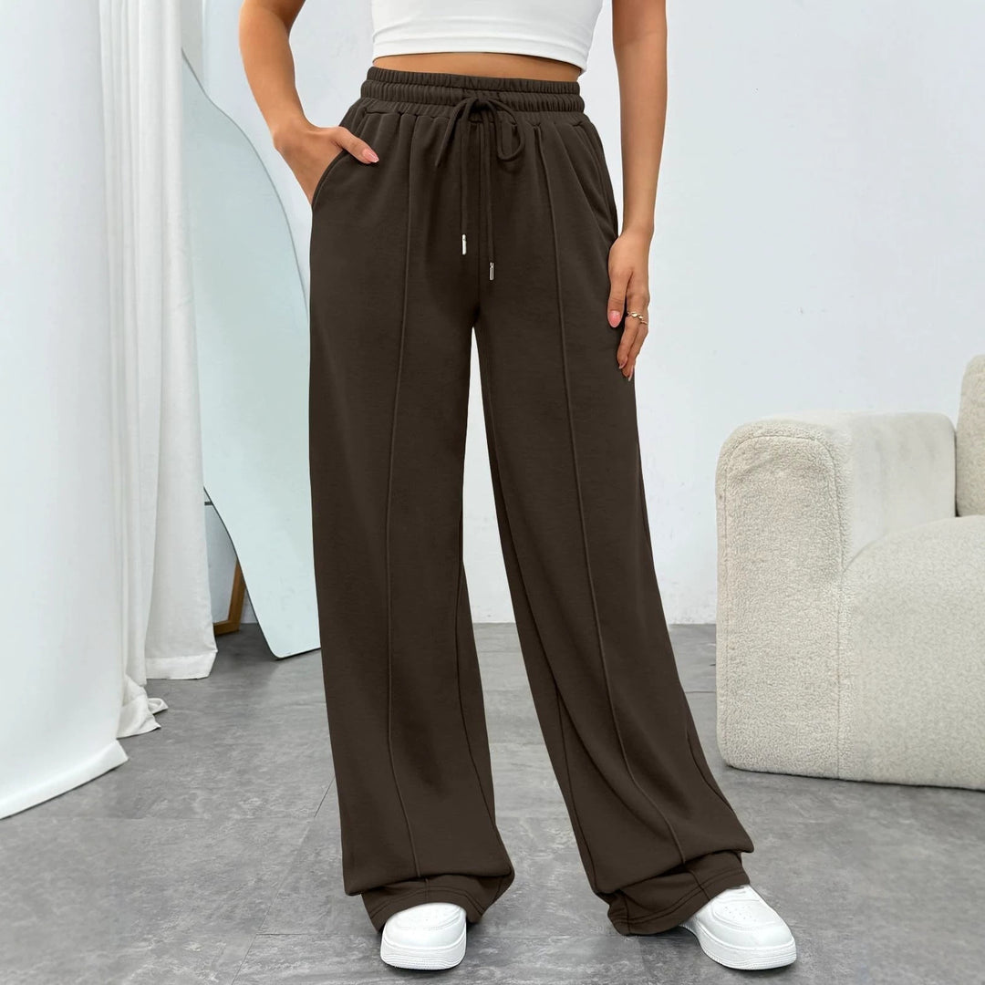 Damen nan komfortable High-Waist Jogginghose mit Kordelzug und tiefen Eingrifftaschen Echo Archiv
