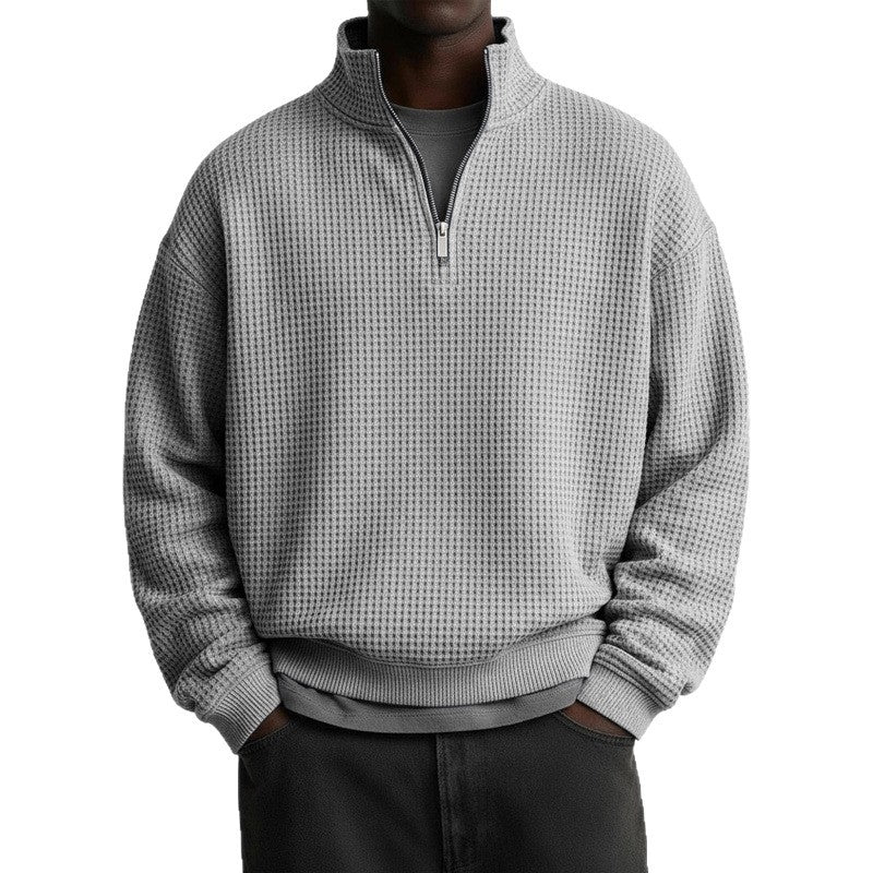Herren Sportlicher Stehkragenpullover mit Reißverschluss Echoarchiv