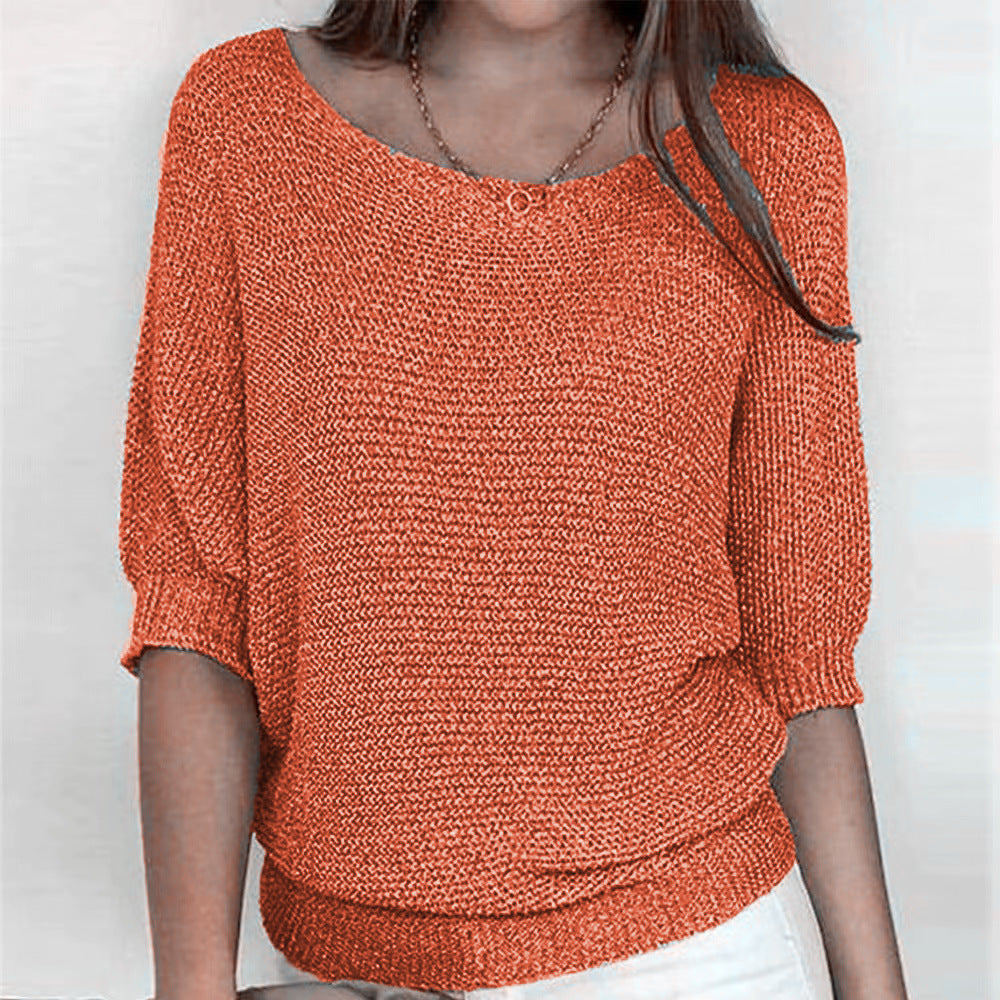Damen nan legerer kastiger Feinstrickpullover mit weitem Ausschnitt Echo Archiv