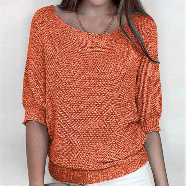 Damen nan legerer kastiger Feinstrickpullover mit weitem Ausschnitt Echo Archiv