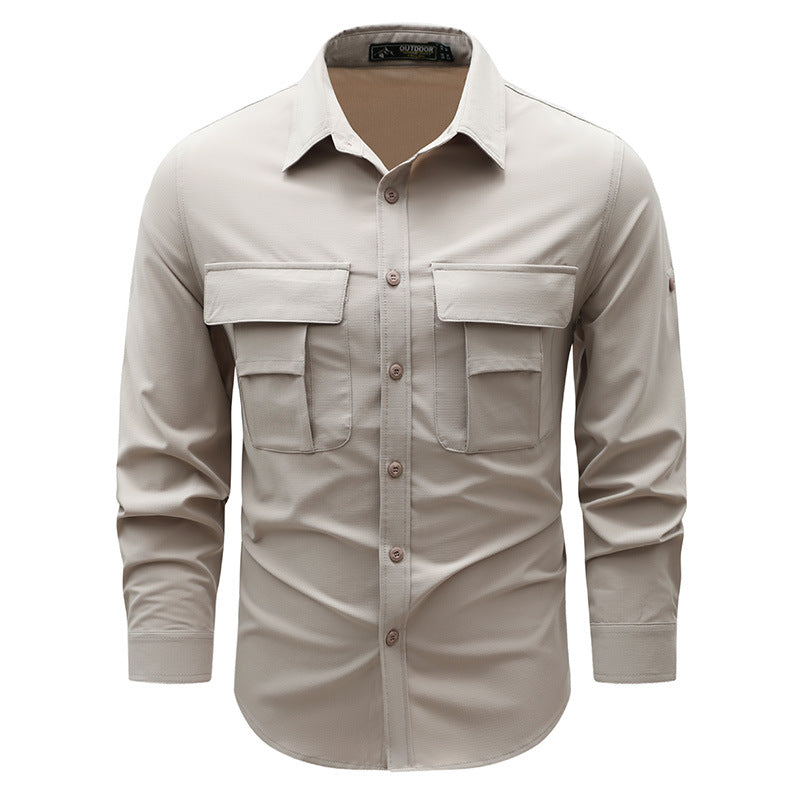 Herren nan robustes Outdoor-Utility-Hemd mit verschließbaren Brustklappen und Ripstopgewebe Echo Archiv