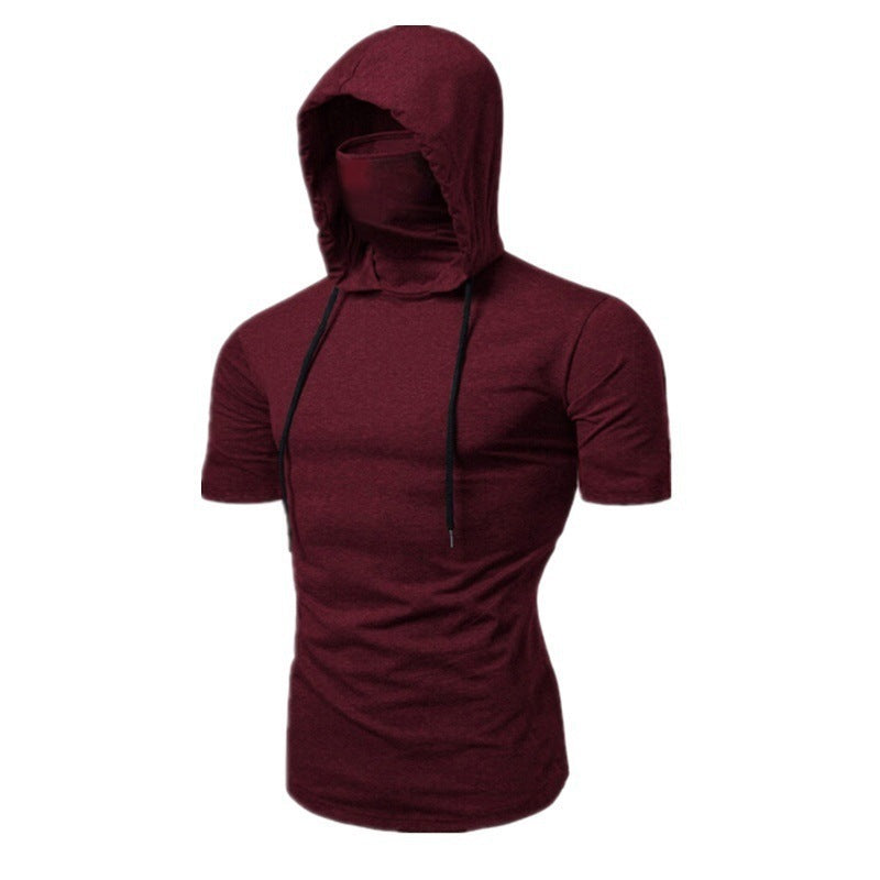 Herren Sportswear T-Shirt mit integriertem Mundschutz und bequemem Schnitt Echoarchiv