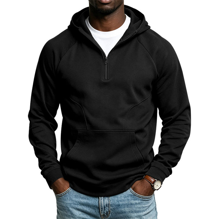 Herren Kapuzenpullover mit Kurzreißverschluss, Kängurutasche und Raglanärmeln Echoarchiv