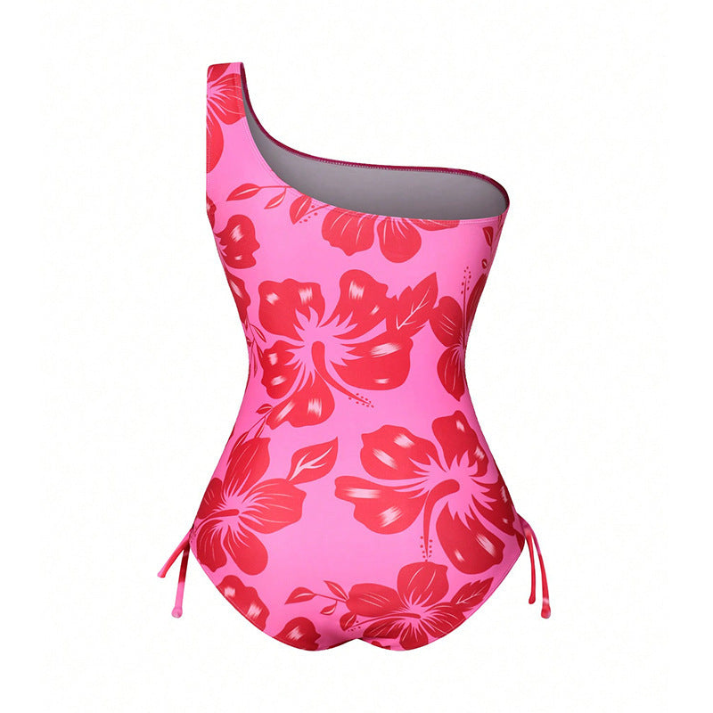 Damen Einteiler Badeanzug mit Wickelrock und floralem Design Echo Archiv