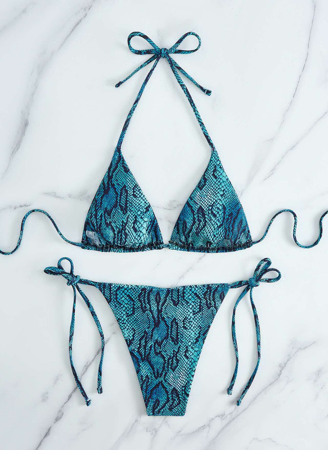 Damen Triangel-Bikini mit Schlangenprint und verstellbaren Trägern Echo Archiv