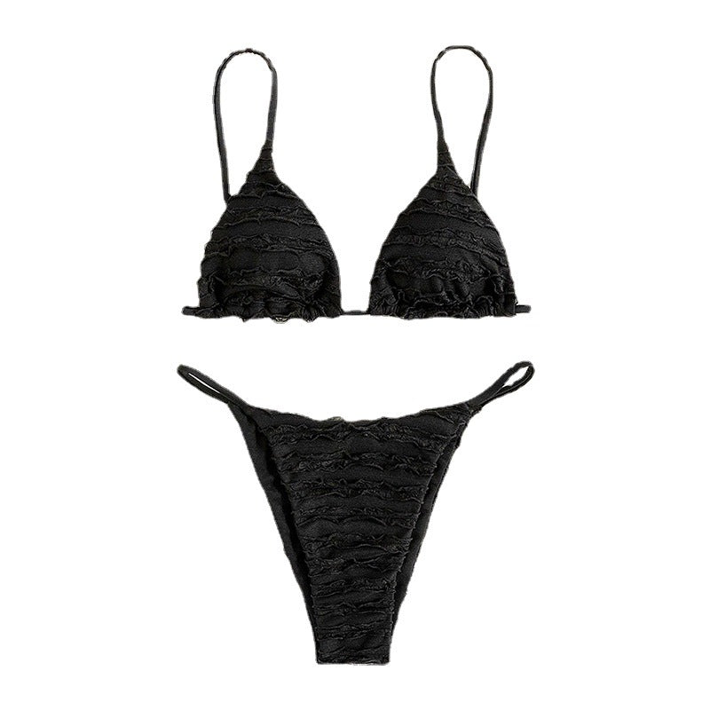 Damen Triangel-Bikini mit Rüschendesign und verstellbaren Trägern Echo Archiv