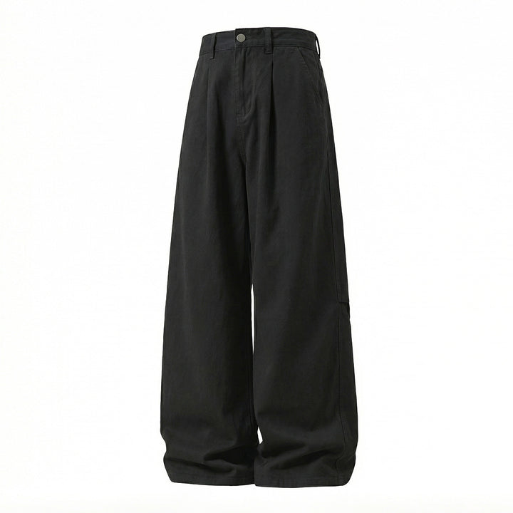 Damen Extraweite High-Waist Palazzo-Hose aus Canvas mit Bundfalten und Utility-Detail Echo Archiv