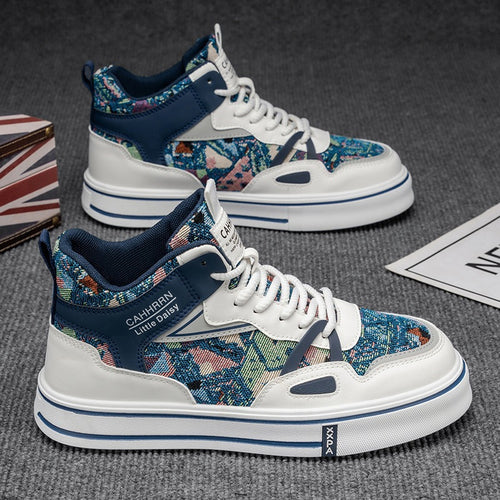 Damen modische High-Top Plateausneaker mit gewebtem Gobelinmuster, gepolstertem Knöchelkragen und dämpfender EVA-Sohle Echo Archiv