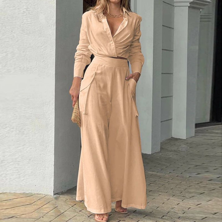 Damen Weite Palazzo-Hose mit extra weitem Bein, hoher Taille und Eingrifftaschen Echo Archiv