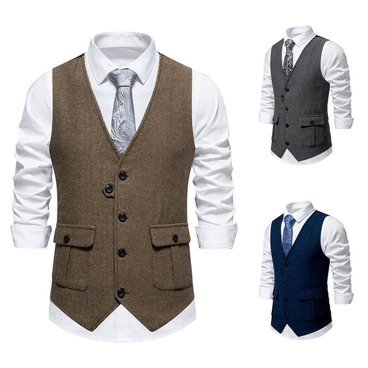 Herren Elegante Anzugweste mit klassischem Muster Echoarchiv