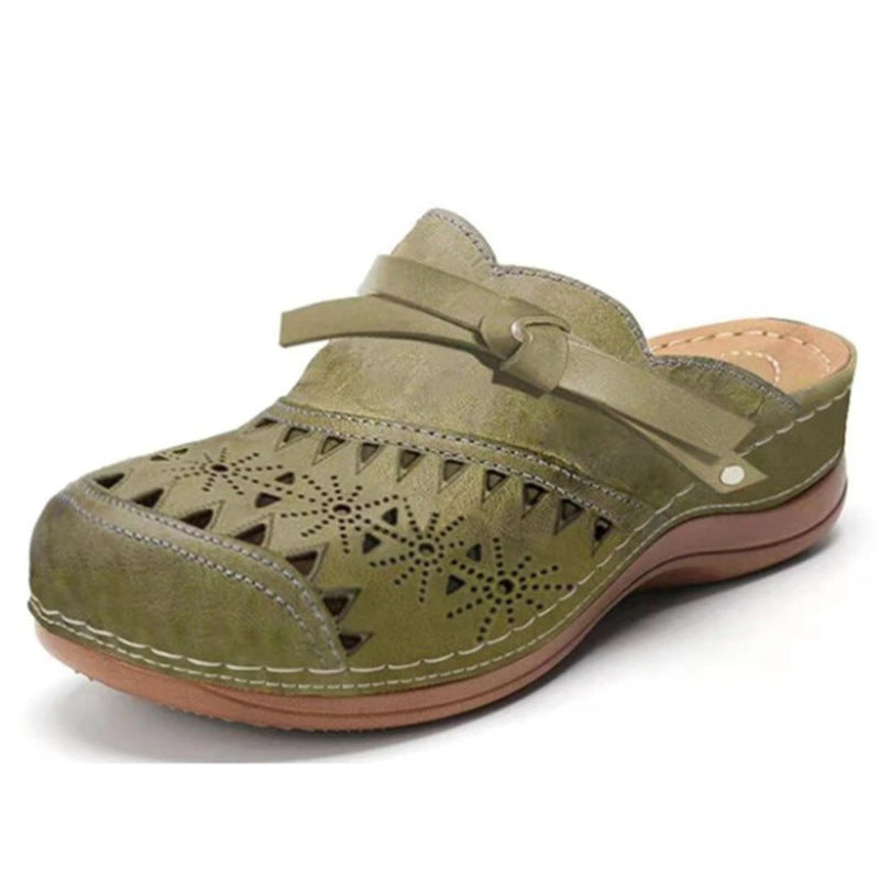 Damen Bequeme Perforierte Clog-Mules mit Knotenriemen und ergonomischem Komfortfußbett – Lioré
