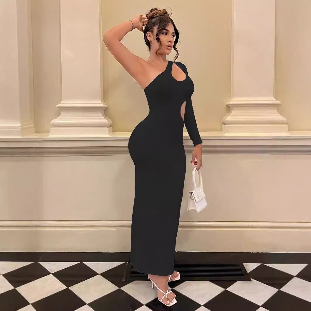Damen Longsleeve Maxi-Kleid mit sexy Cut-Outs und figurbetontem Schnitt Echo Archiv