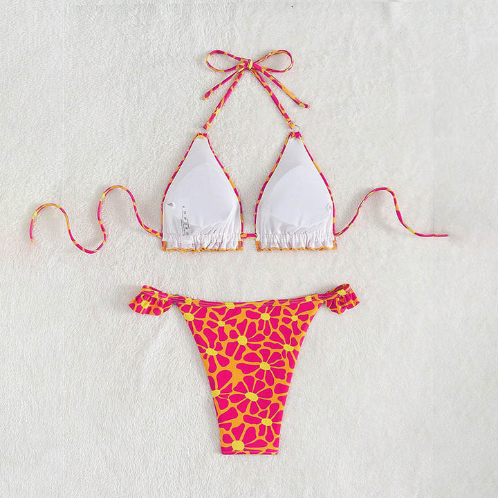 Damen Triangel-Bikini mit verspieltem Blumenmuster Echo Archiv