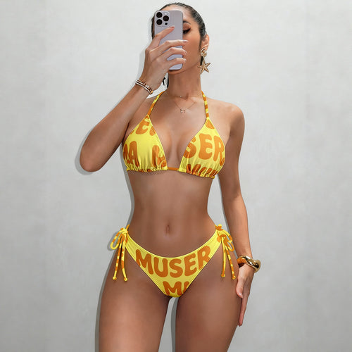 Damen Triangel-Bikini mit seitlicher Raffung Echo Archiv