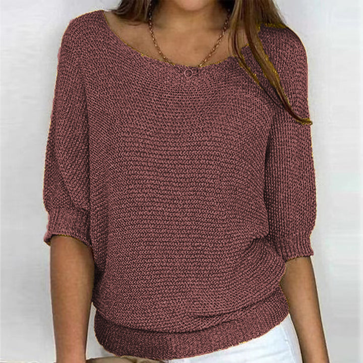 Damen nan legerer kastiger Feinstrickpullover mit weitem Ausschnitt Echo Archiv