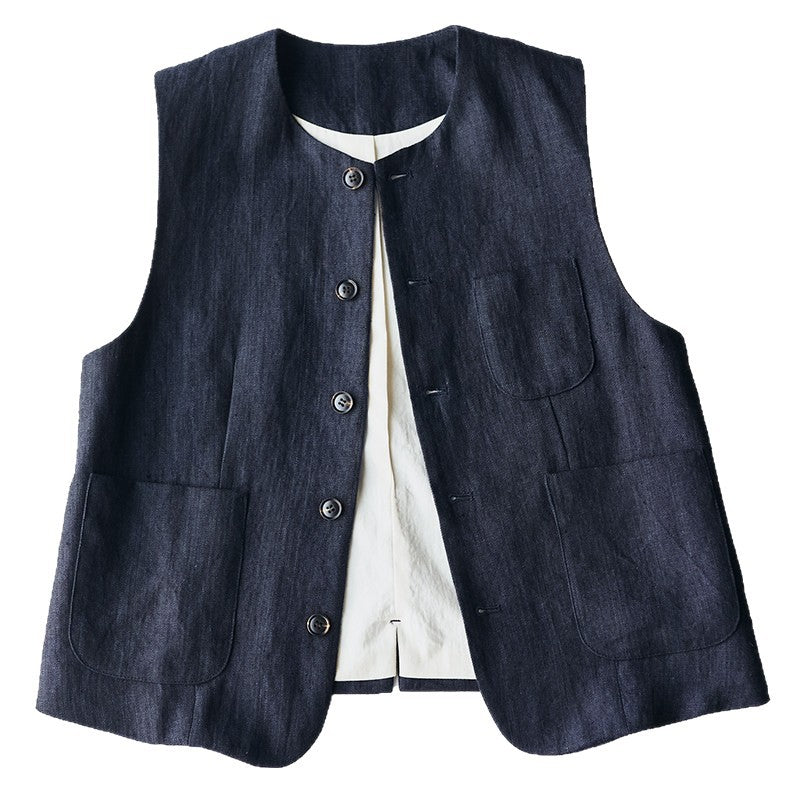 Damen Elegante Leinenweste Echoarchiv
