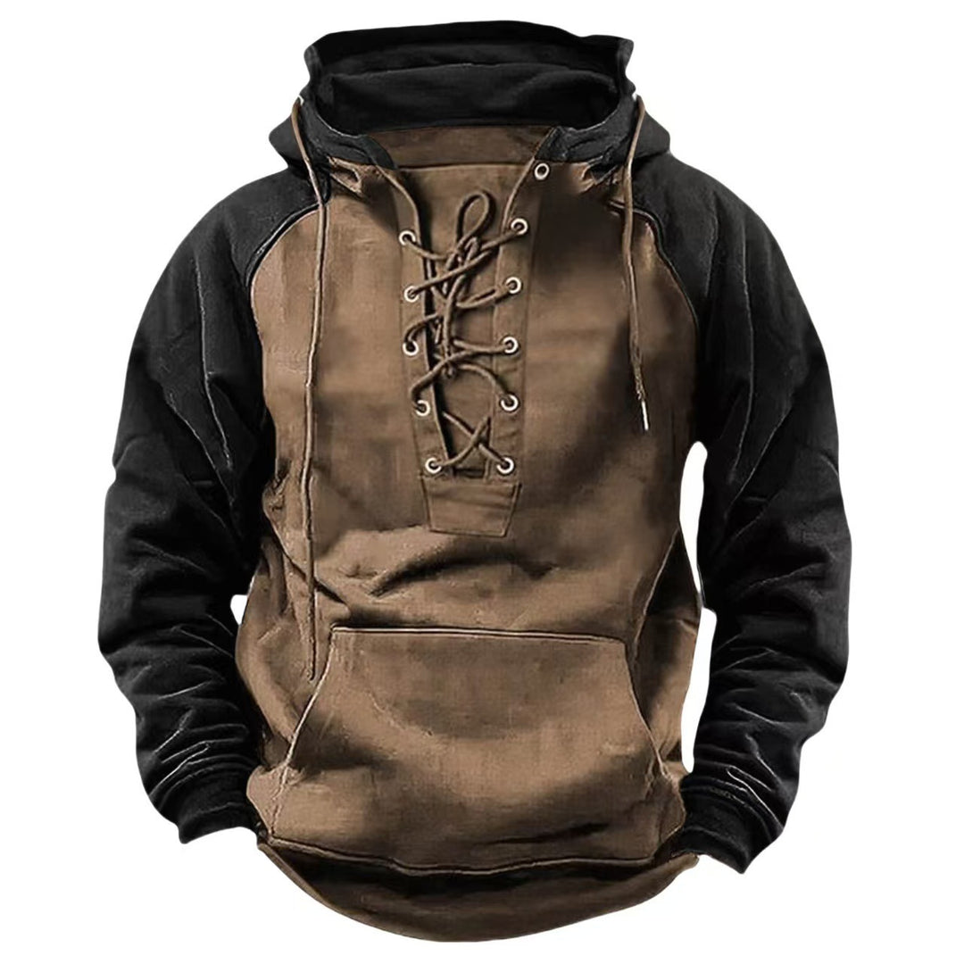 Herren lässiger Kapuzenpullover mit Lace-Up-Design Echoarchiv