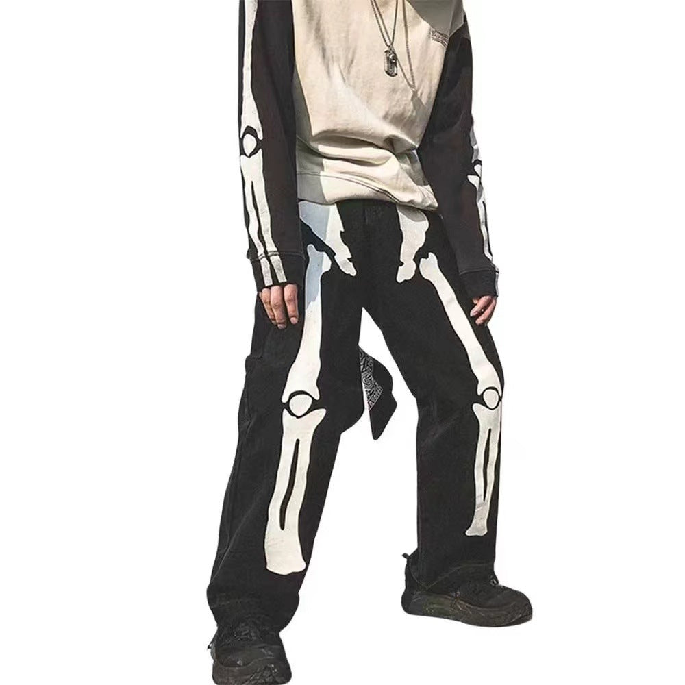 Damen lässige Cargo-Hose mit auffälligem Skelett-Design Echo Archiv