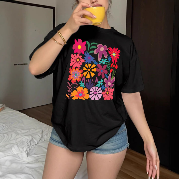 Damen T-Shirt mit buntem Blumenprint Echo Archiv