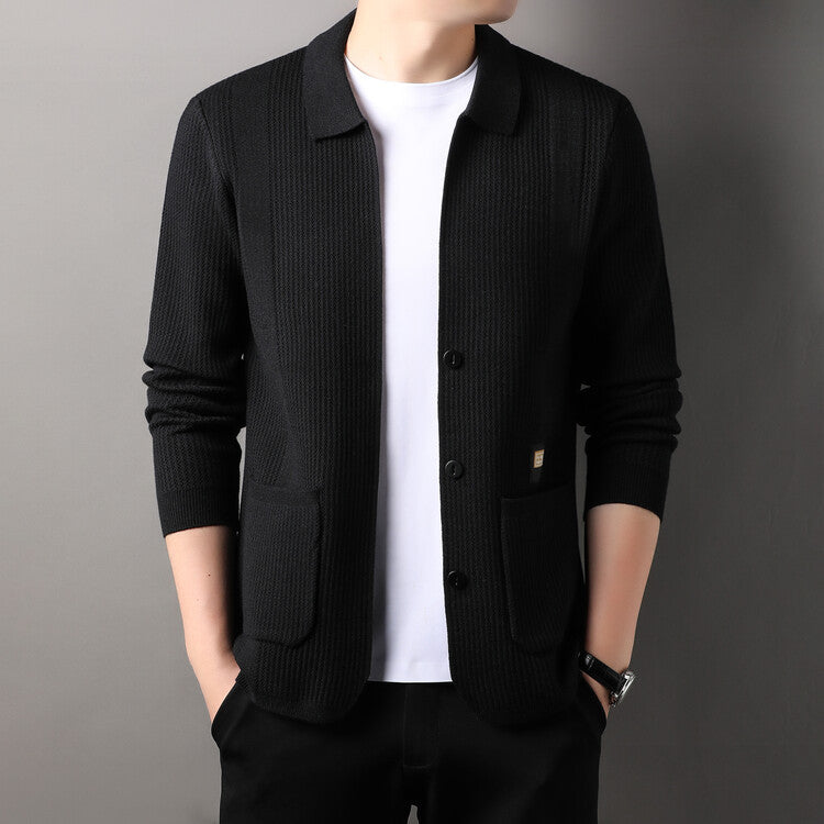 Herren Strickjacke mit hohem Kragen Echoarchiv
