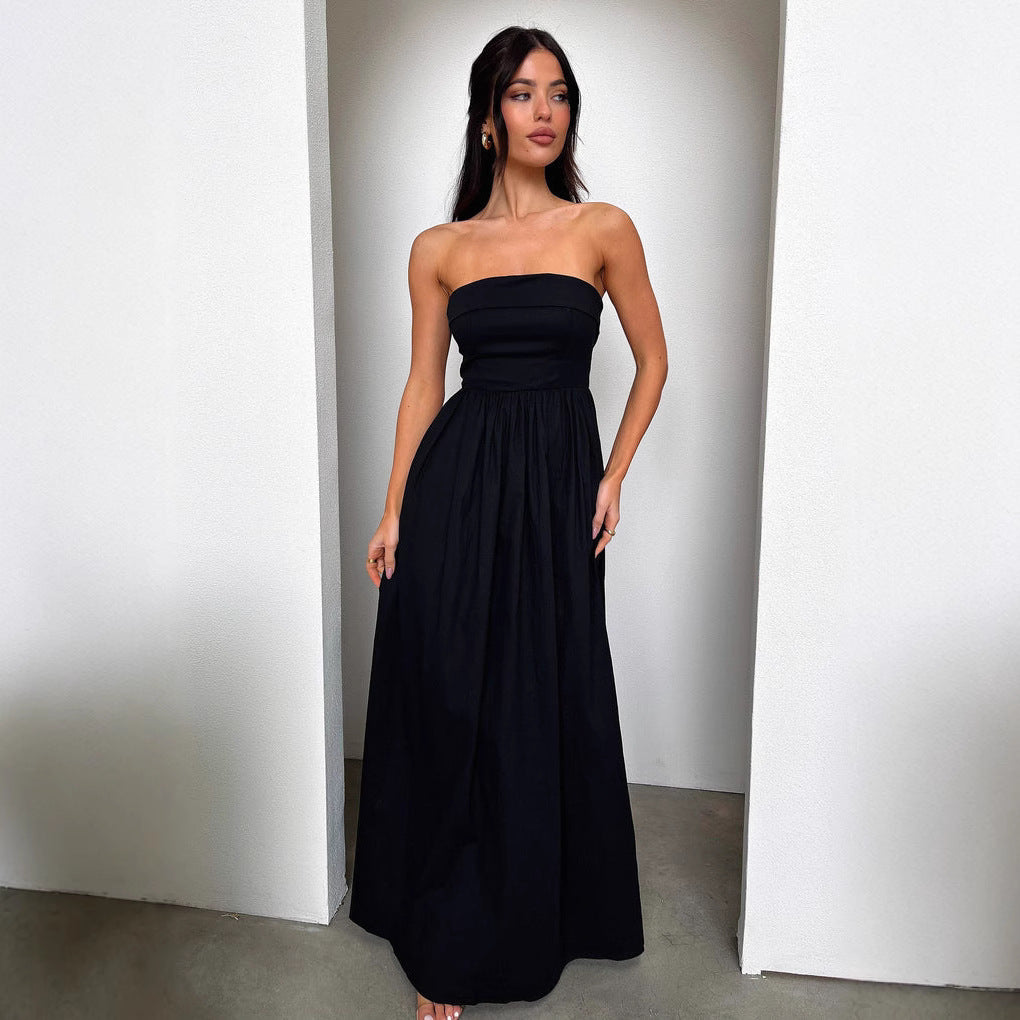 Damen Maxi-Kleid mit figurbetontem Oberteil und fließendem Rock Echo Archiv