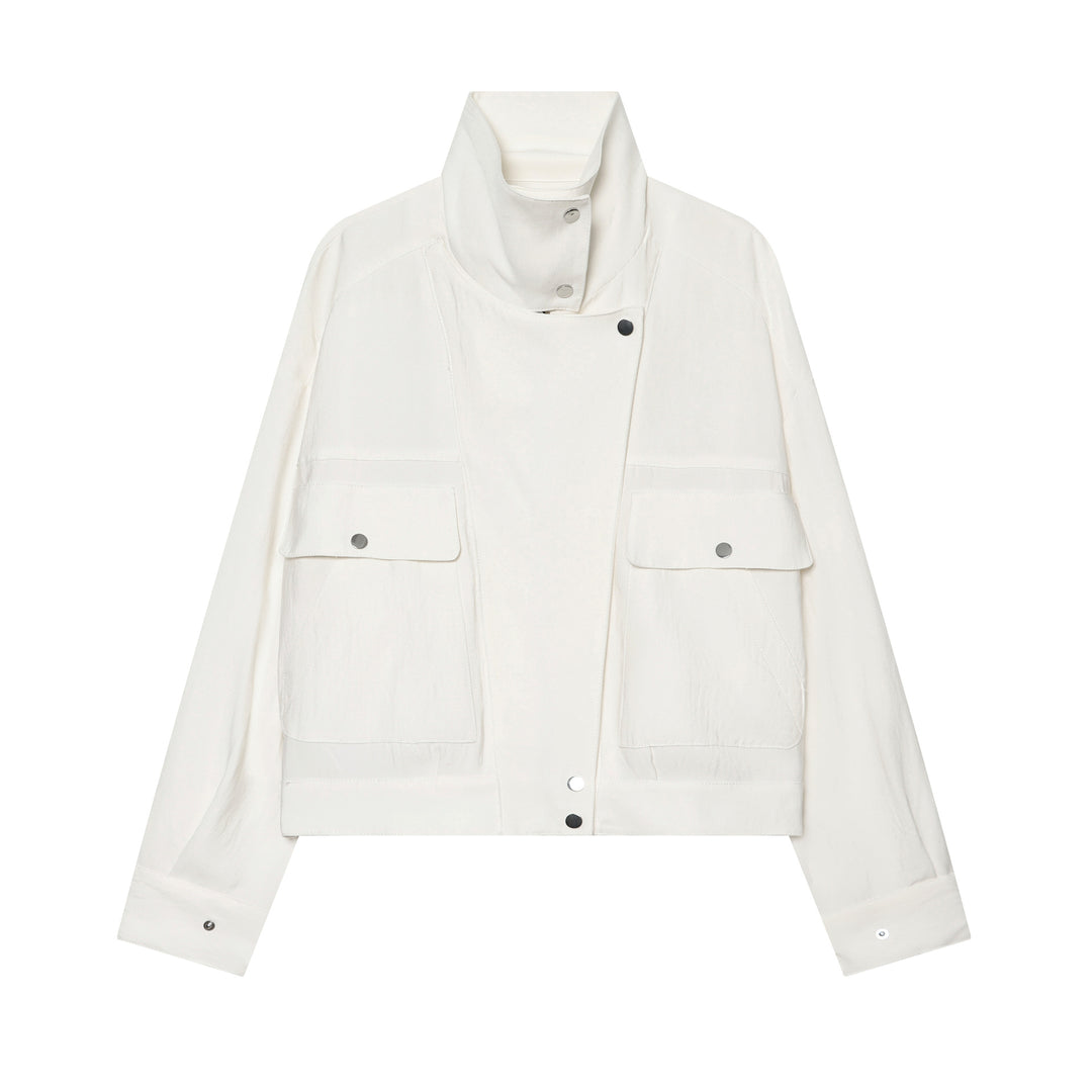 Damen Leichte wattierte Windjacke mit Stehkragen und Polka‑Dot‑Print Echo Archiv