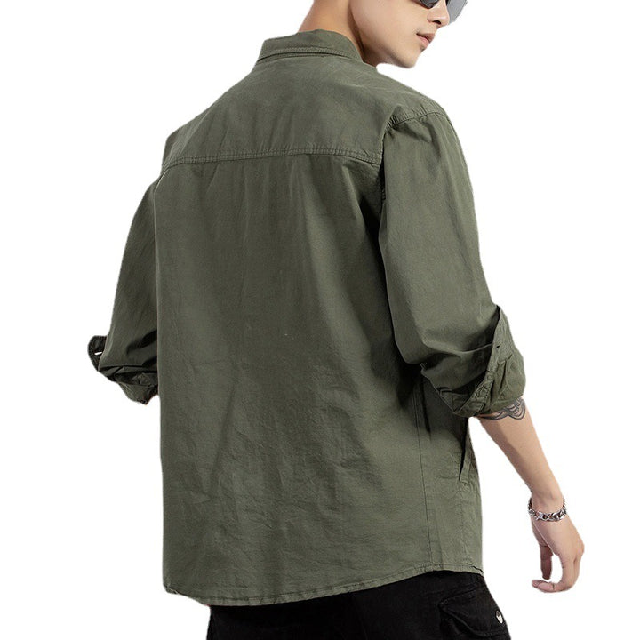 Herren leichtes Utility-Overshirt mit Knopfleiste und Hemdkragen Echoarchiv