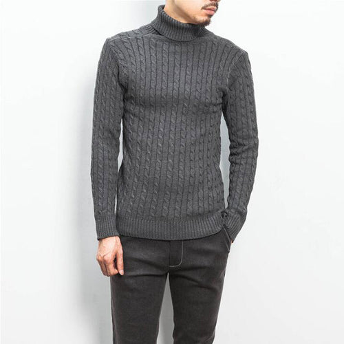 Herren nan Feinstrick-Rollkragenpullover mit Zopfmuster und schmaler Silhouette Echo Archiv
