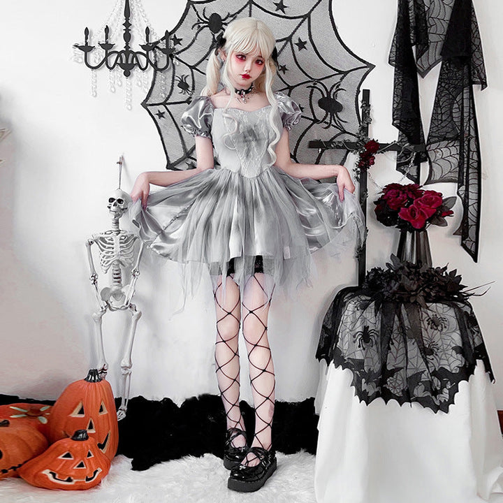 Damen Gothic Brautkleid mit Tüll- und Spitzenverzierungen Echo Archiv
