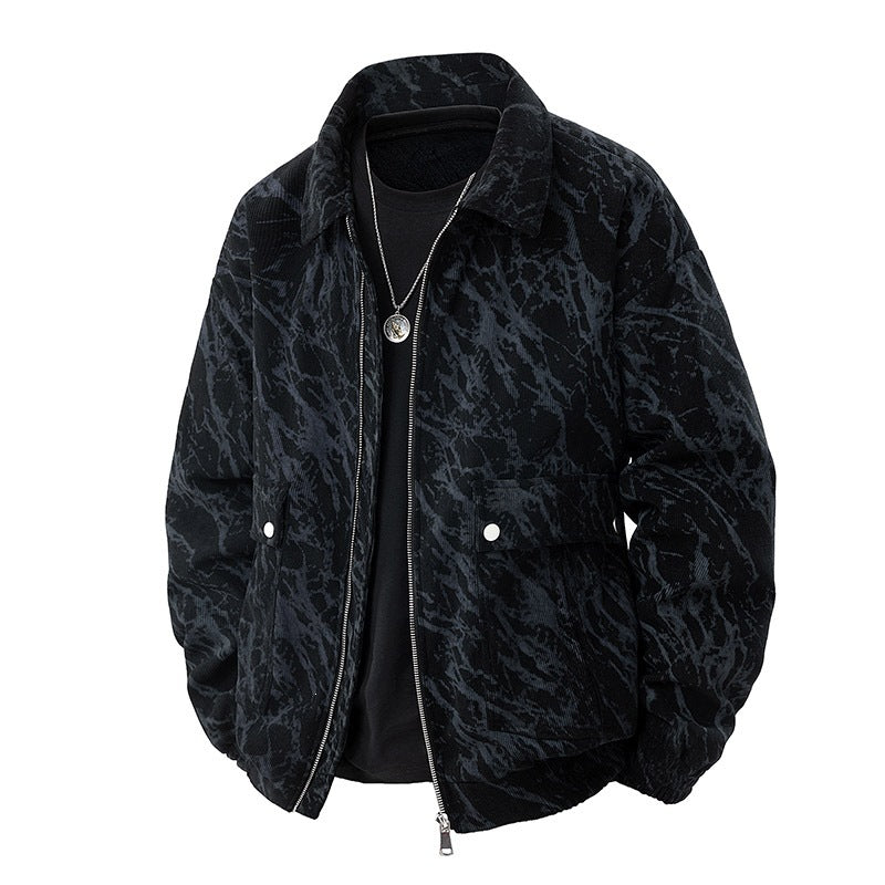 Herren Kunstvelours‑Bomberjacke im Oversize‑Boxy‑Cut mit Zwei‑Wege‑Reißverschluss & elastischem Saum Echoarchiv