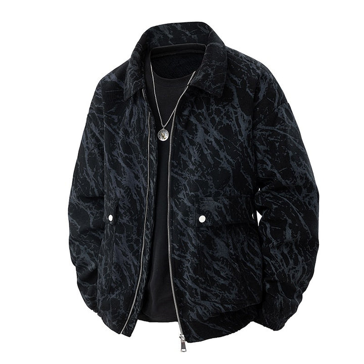 Herren Kunstvelours‑Bomberjacke im Oversize‑Boxy‑Cut mit Zwei‑Wege‑Reißverschluss & elastischem Saum Echoarchiv