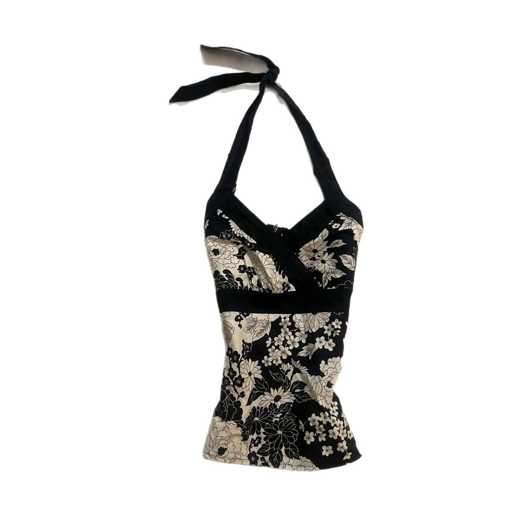 Damen elegantes Haltertop mit floralem Design Echo Archiv