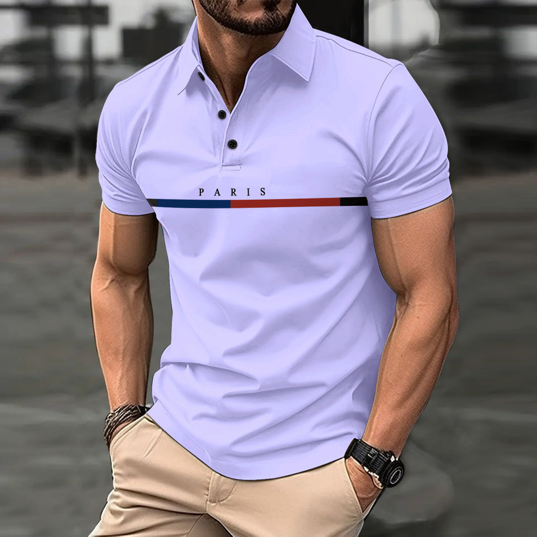 Herren modisches Polohemd mit stilvollem Druckdesign Echoarchiv
