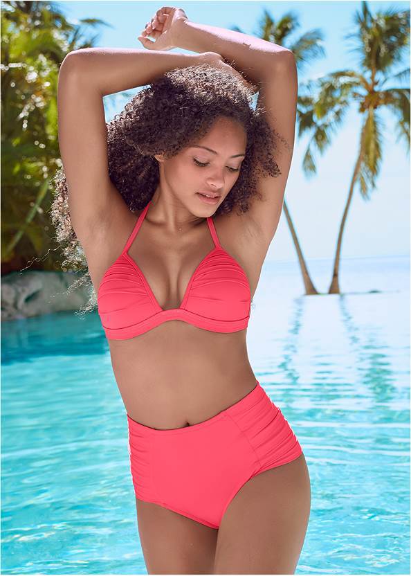 Damen Hochtaillierter Bikini mit femininem Rüschendesign Echo Archiv