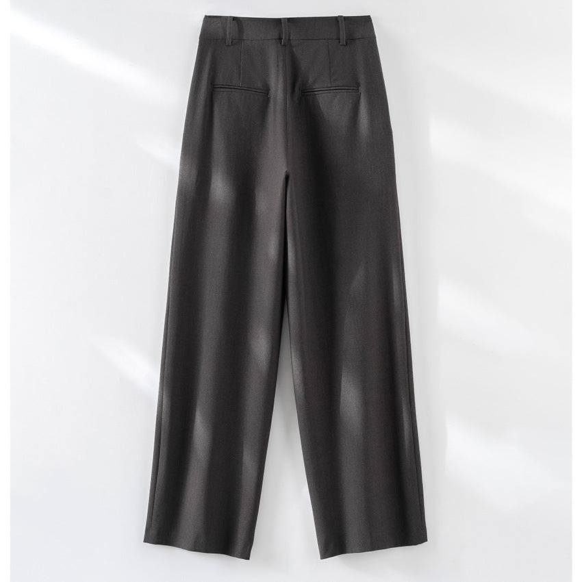 Damen Hochtaillierte Palazzo-Stoffhose mit Bundfalten, Eingrifftaschen und klarer Bügelfalte Echoarchiv