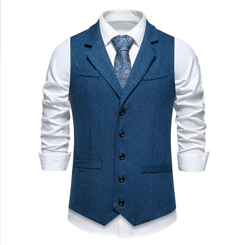 Herren Elegante Anzugweste im zeitgenössischen Design mit feinem Strukturmuster Echoarchiv