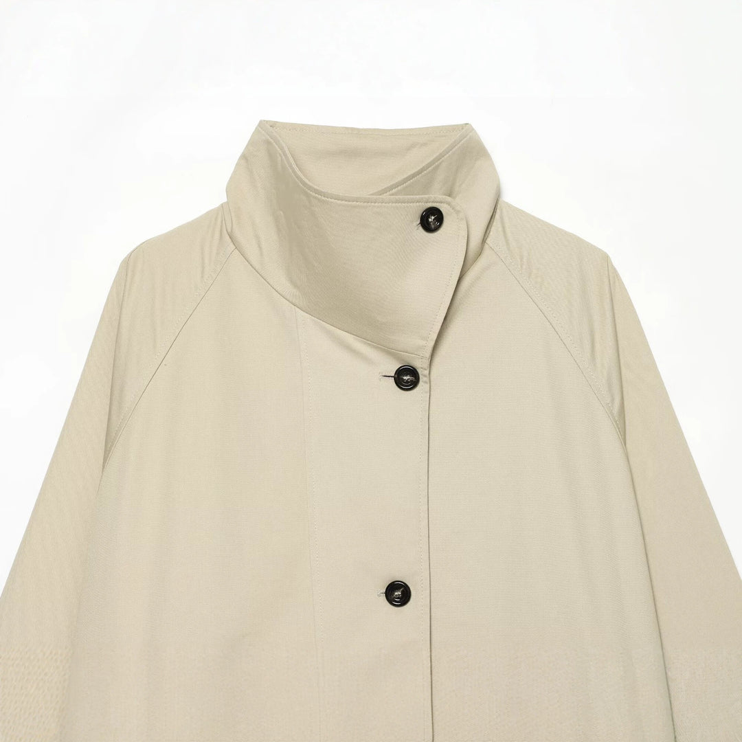 Damen Kurze A‑Linien Übergangsjacke mit hohem Stehkragen und Raglanärmeln Echo Archiv