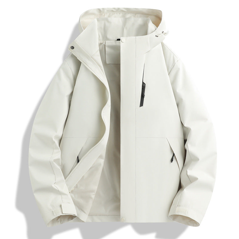 Herren Witterungsbeständige Funktionsjacke mit verstellbarem Kapuzenkragen Echoarchiv